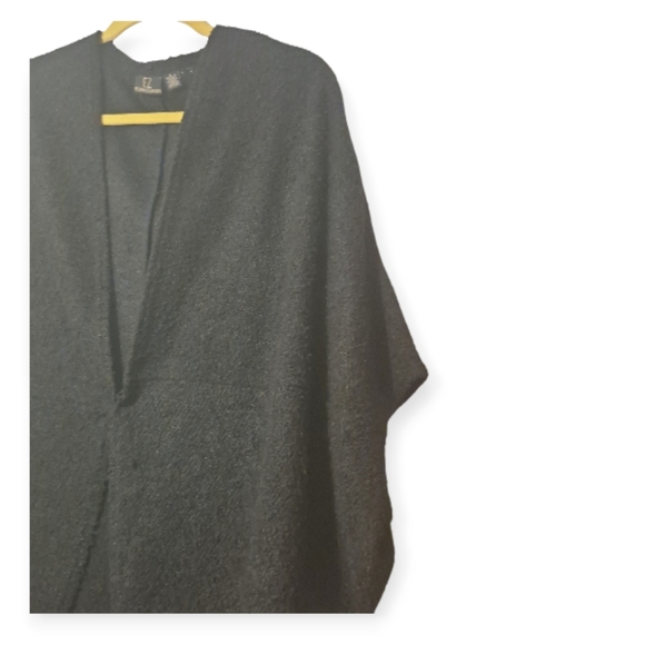 EZ By Nina Leonard Drapped Cocoon Cardigan Sz L Black - Picture 5 of 9